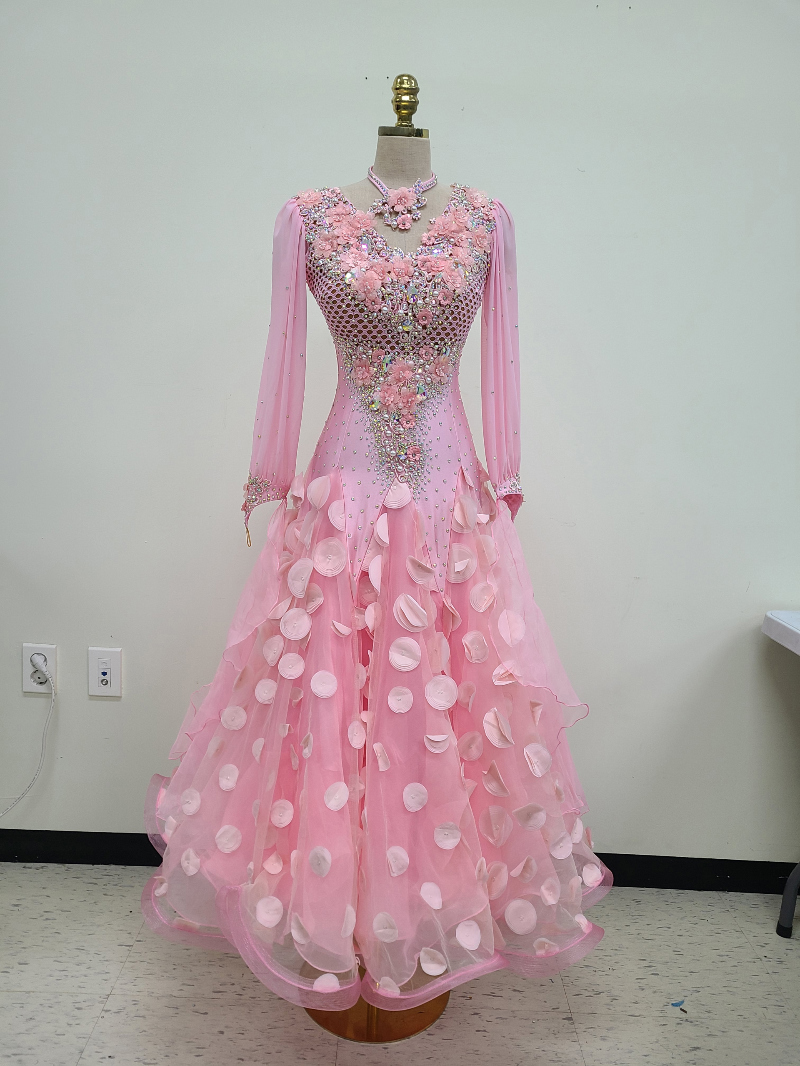 긴 드레스 핑크 색상 이미지-S137L3